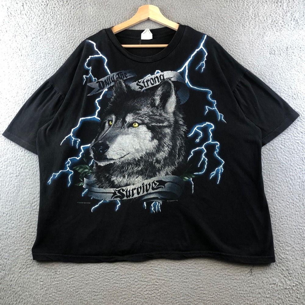 Vintage Wolf Graphic T-Shirt American Thunder Caribbean Dream XXL